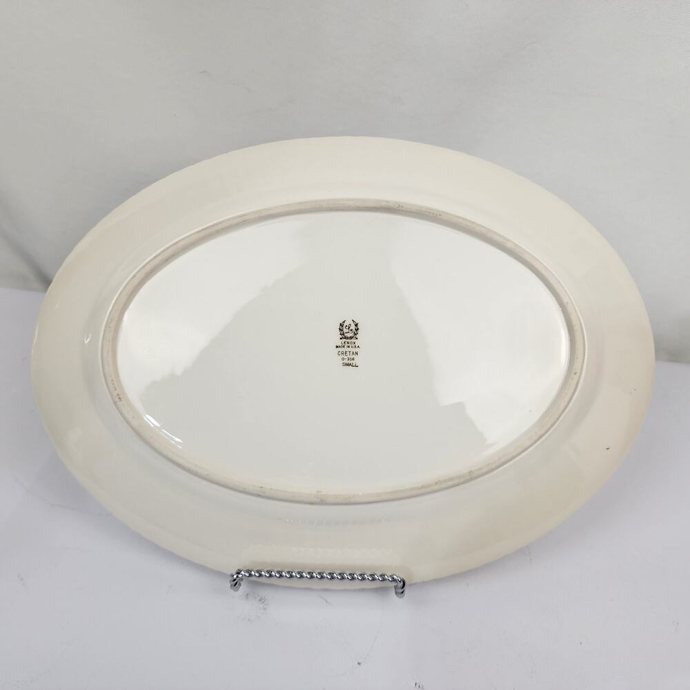 Lenox China Cretan 0-316 Small Oval 13" x 10" Serving Platter Gold Grecian Trim - Picture 3 of 6